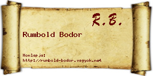 Rumbold Bodor névjegykártya